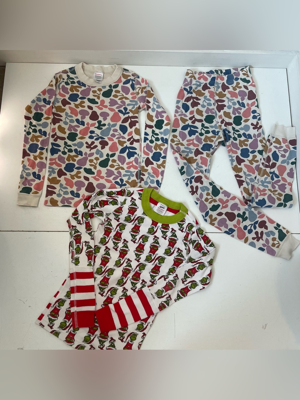 Hanna Andersson Girls Floral Long John Pajama Set Organic Cotton Size 8